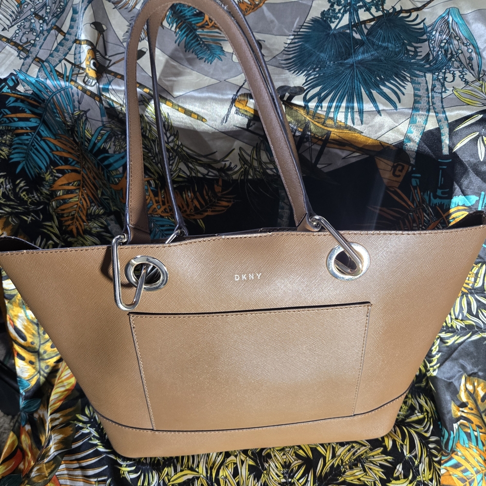 DKNY Paula Tan Leather Tote Bag